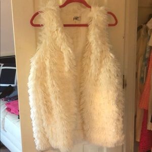 Fuzzy white vest